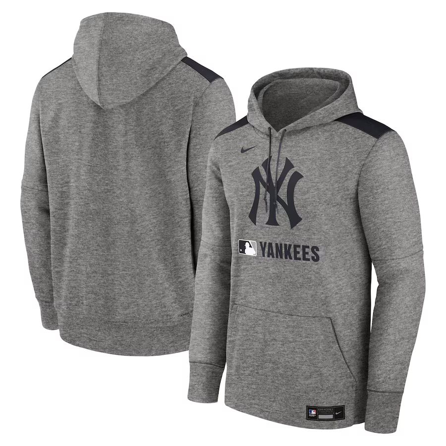 Men 2025 MLB New York Yankees Grey Nike hoodie style 1->miami marlins->MLB Jersey